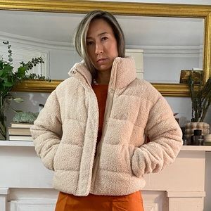 Teddy Sherpa Crop Jacket -  Size XS